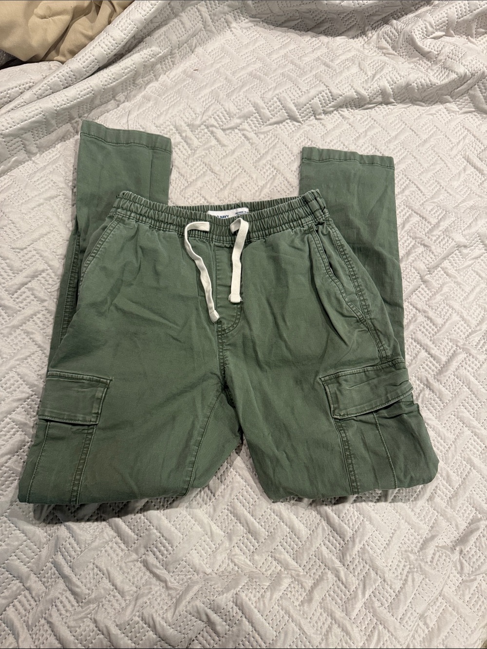 Men's old navy Olive Green Cargo Jogger Pants with Drawstring Waist